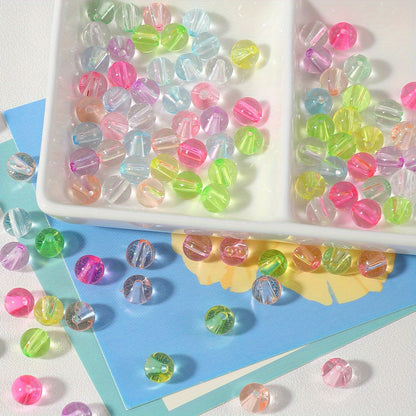 100pcs 8mm Macaroon Color Transparent Acrylic Beads