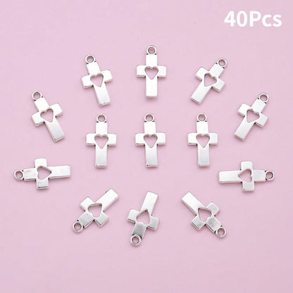 Heart Hollow Cross Pendant Charms