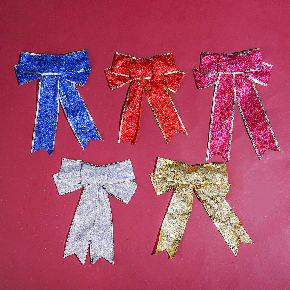 Colorful Glitter Christmas Ribbon Bows