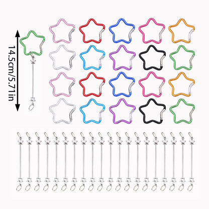 12-Piece Mixed Color Star Keychain Set