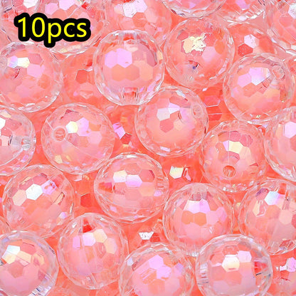 10pcs 16mm Y2K Multi-Sections Transparent Acrylic Disco Ball Beads