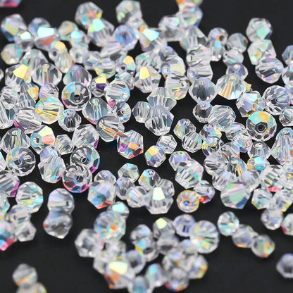 3/4 mm AB Glass Rhombus Beads