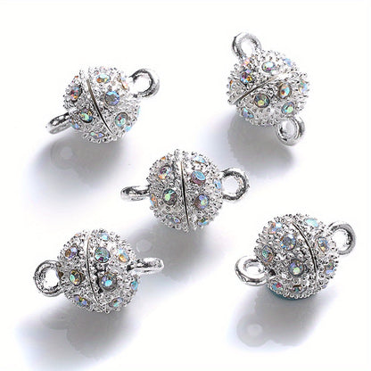 5 Pairs 14×8mm Rhinestone Magnetic Jewelry Clasps
