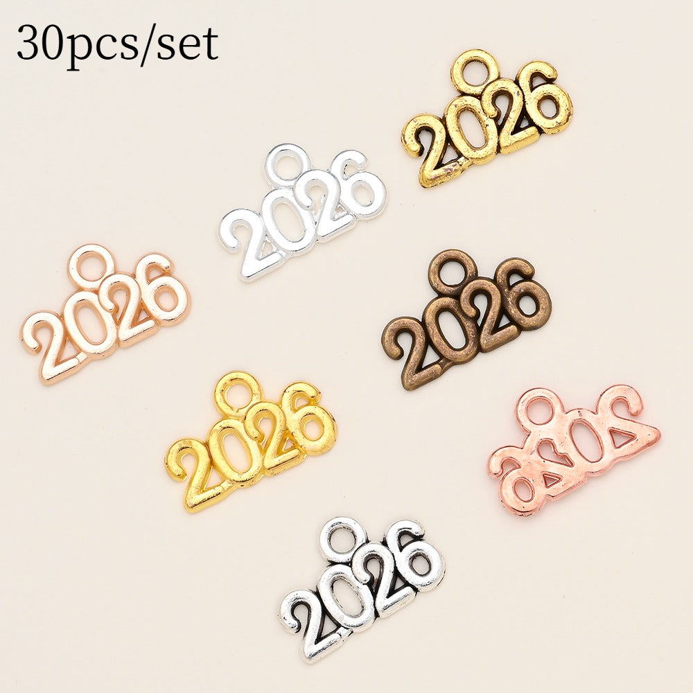 Vintage Number Letter Metal Charms