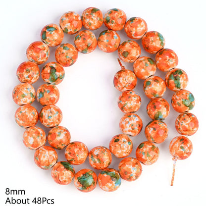 Orange Green Spacer Loose Beads