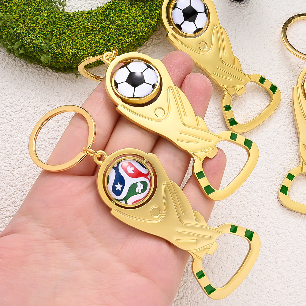 Bottle Opener Soccer Trophy Keychain