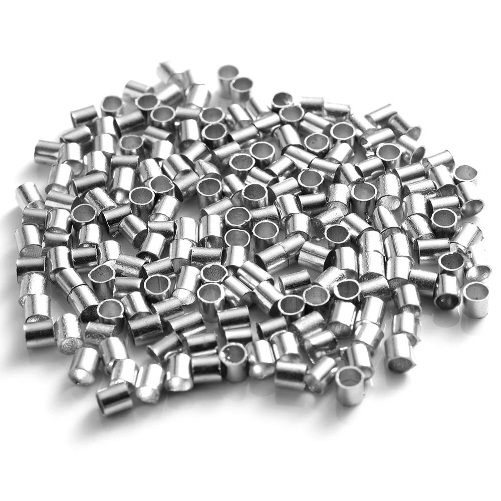 500pcs 1.5/2.0mm Multicolor Tube Crimp Beads
