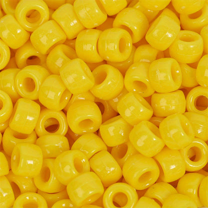 100pcs Colorful Acrylic Big Hole Pony Beads- 6x9mmLarge Hole Beads