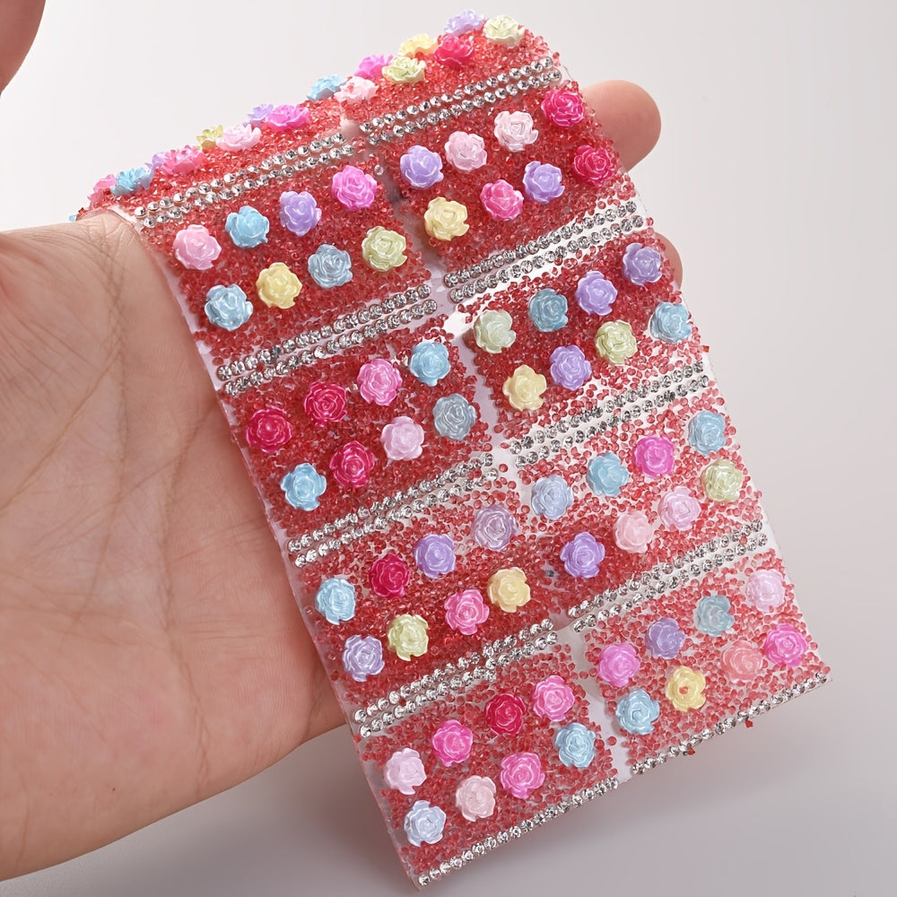 14PCS 40×30mm Flower Hot Melt Adhesive Embellishment Set