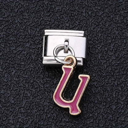 1PC A-Z English Letter Charm Link Set for 9mm Bracelets