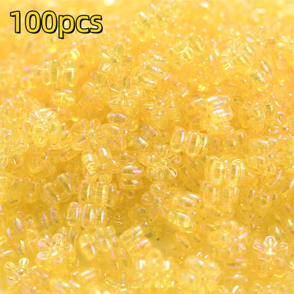 100pcs 4x7mm AB Color Flower Acrylic Beads
