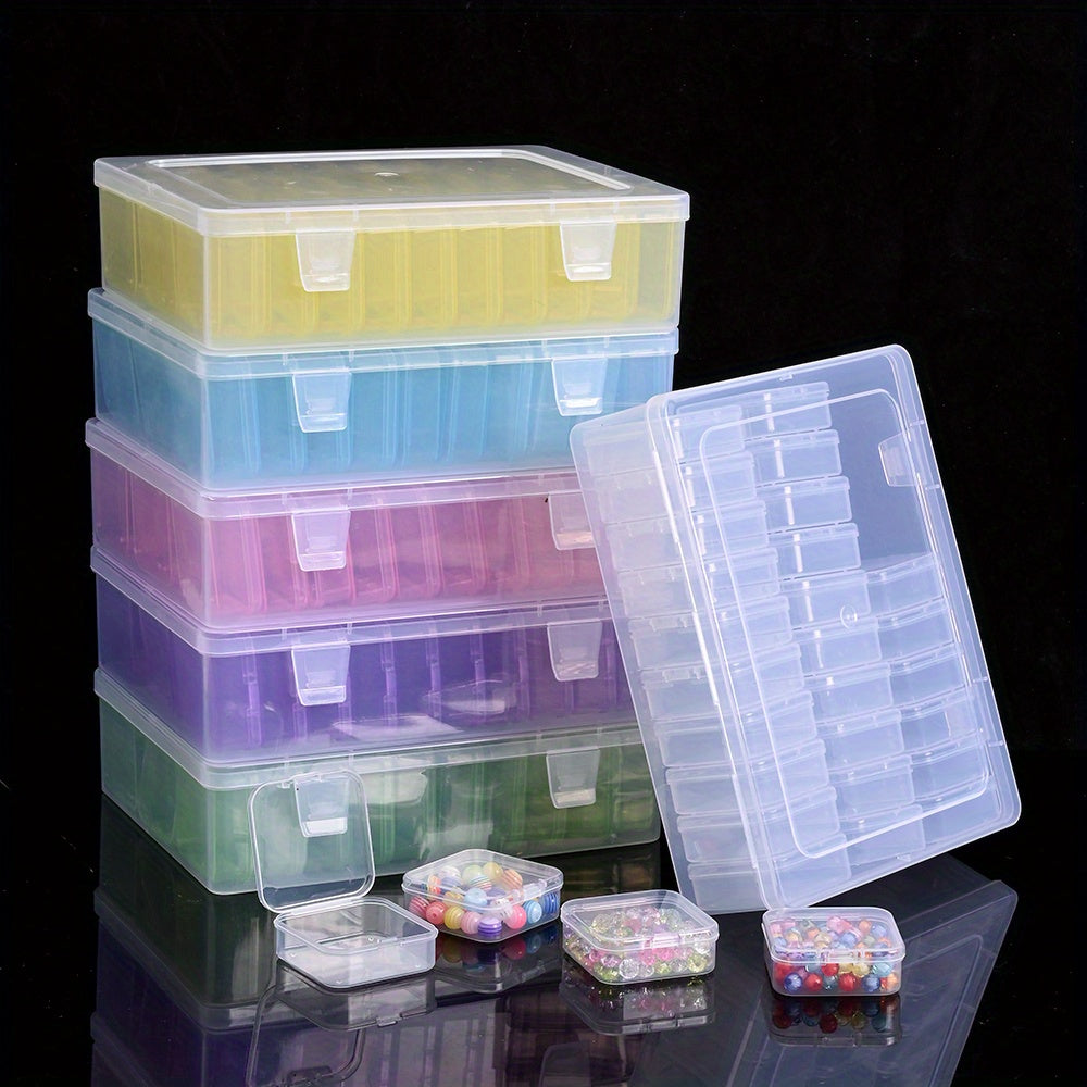 30-Grid Transparent Plastic Jewelry Bead Storage Box