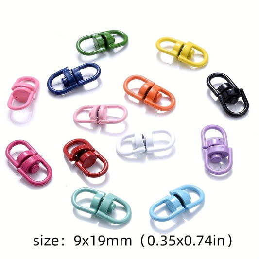 10PCS 9×19mm Colorful Keychain Connector Buckle Set