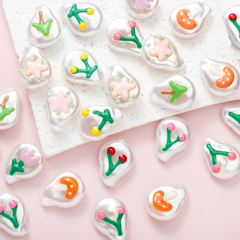 10PCS Water Drop Double-Sided Imitation Pearl Bead Set