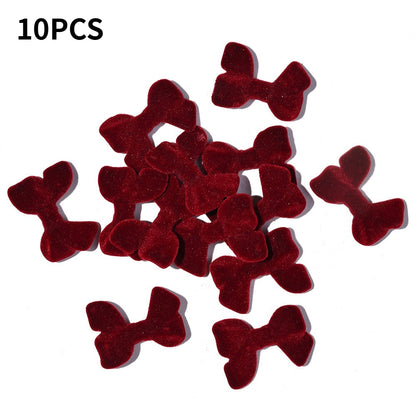 Flocked Bow Resin Beads