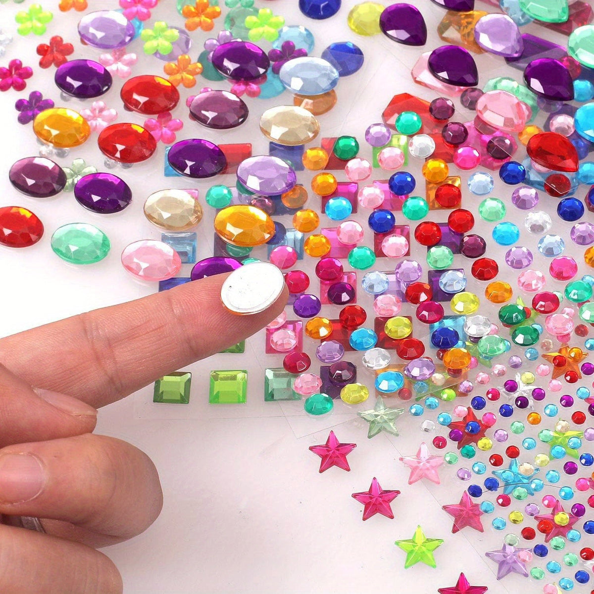 Acrylic Rhinestone Rainbow Self-Adhesive Stickers