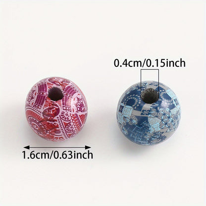 10pcs 16mm Vintage Wooden Round Beads