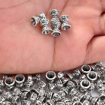 10/50PCS 6mm White Double-Sided Lotus Bead Set