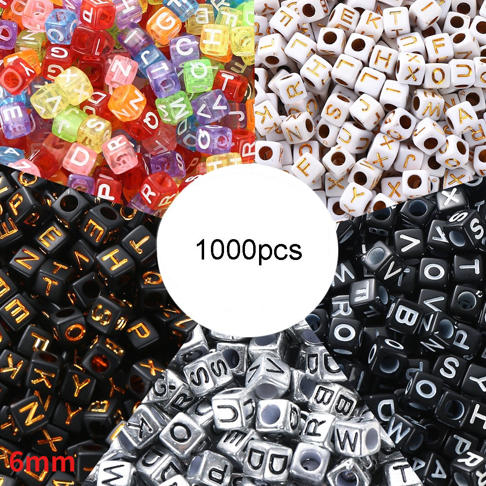 1000/1400PCS A-Z Mixed Color Acrylic Letter Bead Set