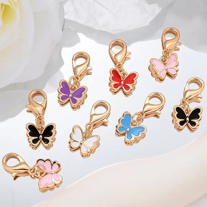 Colorful Enamel Butterfly Pendant Charms