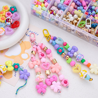 Colorful Acrylic Beaded Keychain Kit