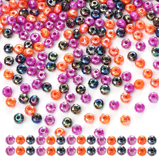 2000pcs 6mm Halloween Faceted Wheel Beads, Random AB Color Acrylic Loose