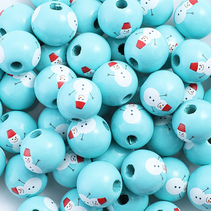 Christmas Wooden Pattern Beads