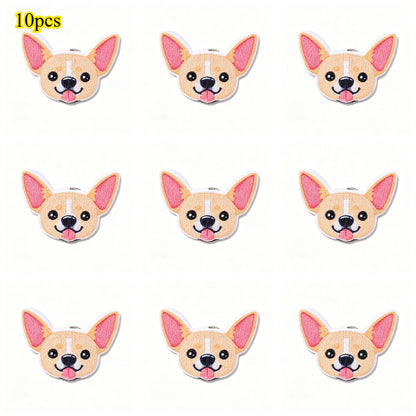 Dog-Themed Wooden Beads