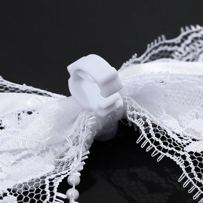 Lace Bow Pearl Butterfly Shoe Clips