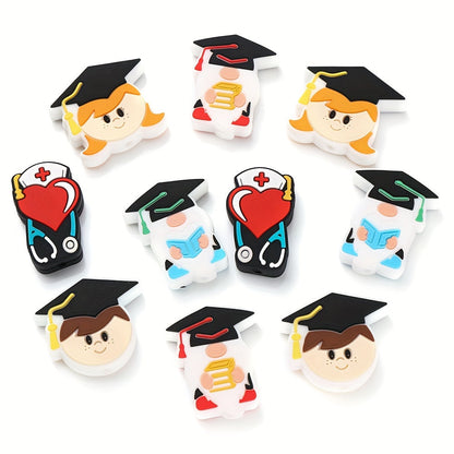 5-Piece Graduation Character Silicone Beads