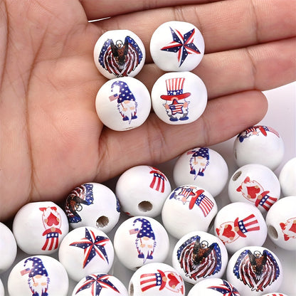 Patriotic Wooden Beads