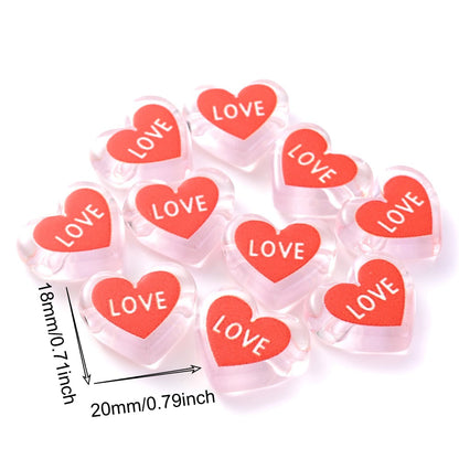 Clear Double Heart Acrylic Beads