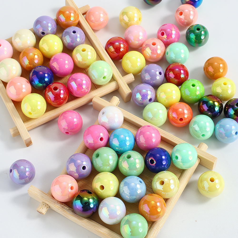 20pcs/set 16mm Shiny AB Color Round Acrylic Focal Beads