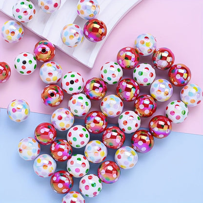 Spotted Round Acrylic Beads