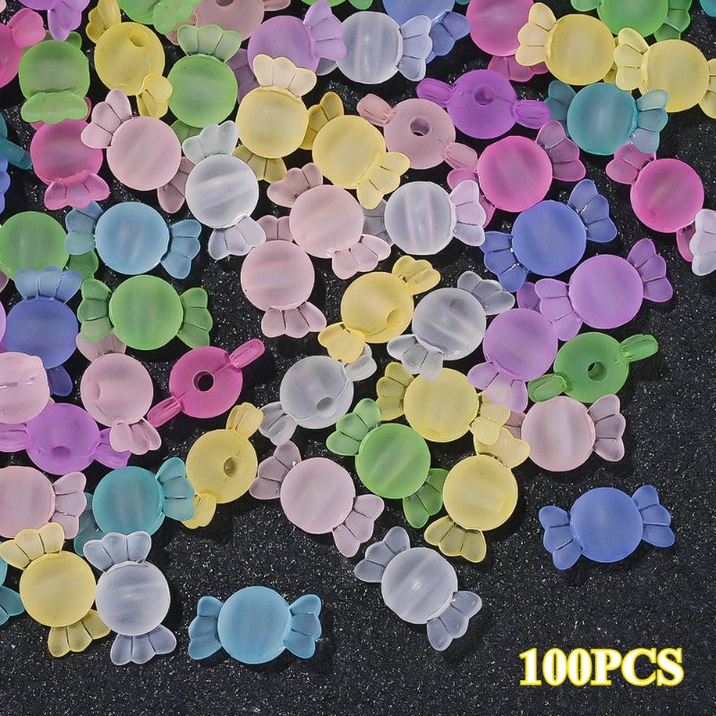 100pcs 8x17mm Candy-Shaped Acrylic Beads
