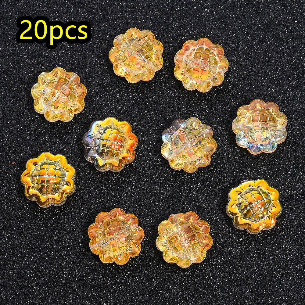 AB Iridescent Sunflower Glass Beads