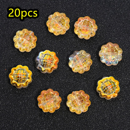 AB Iridescent Sunflower Glass Beads