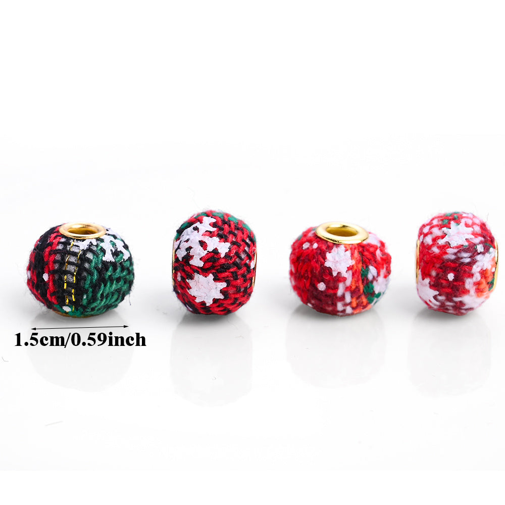 Christmas Plaid Cloth Beads