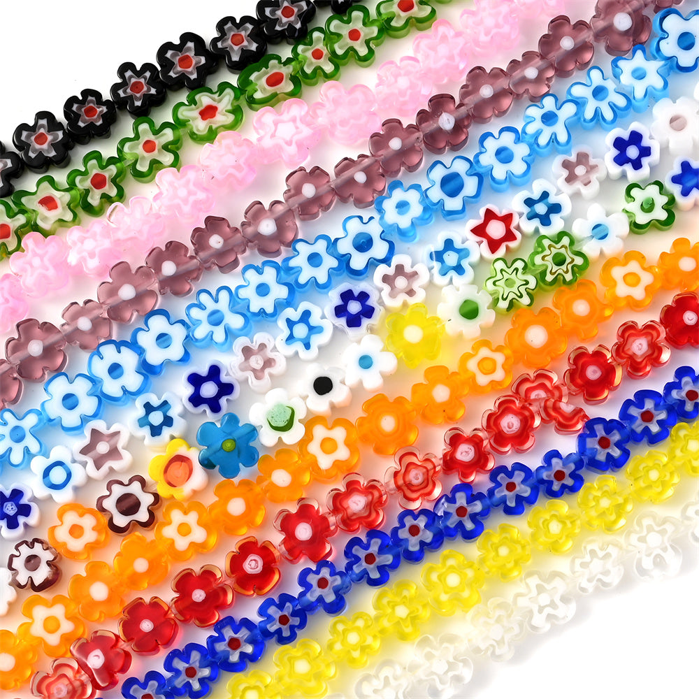 Daisy Lampwork Flower Beads