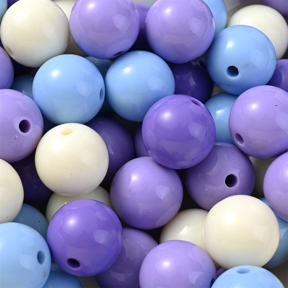 50pcs 16mm Vibrant Acrylic Round Spacer Beads
