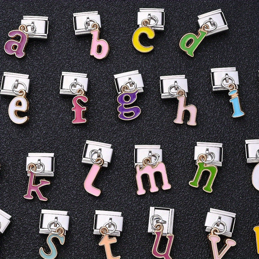1PC A-Z English Letter Charm Link Set for 9mm Bracelets