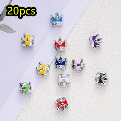 20pcs/set Tiny Crown Bear Heart CCB Beads