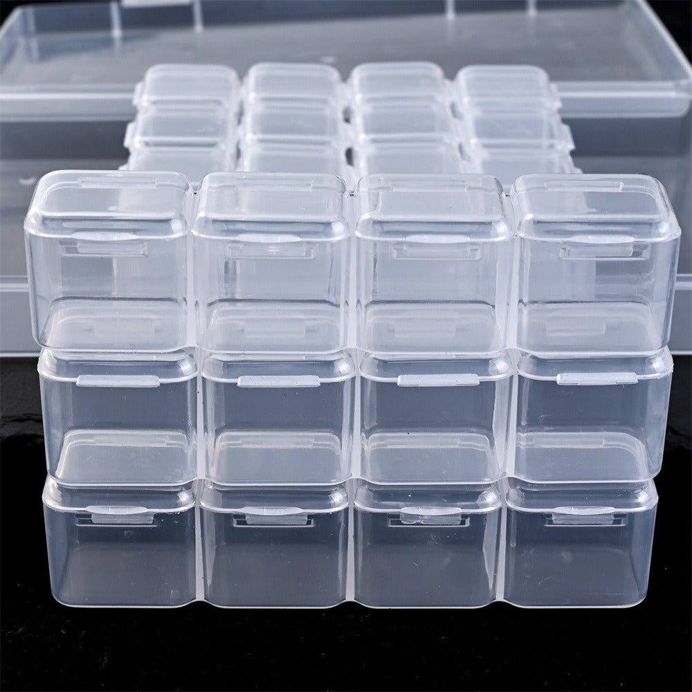 44/56/64 Grid Transparent Beads Storage Organizer