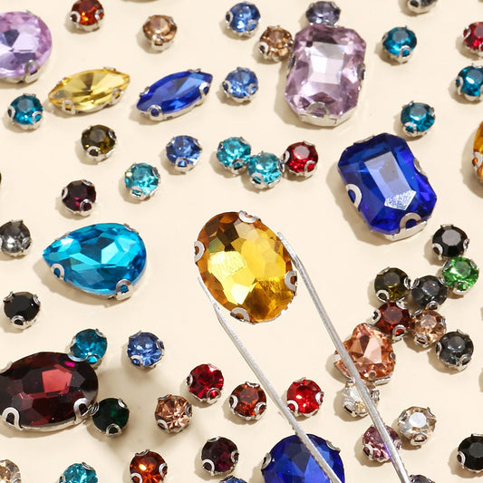 Mixed Color Flatback Rhinestone Beads