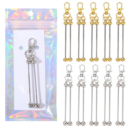 Golden & Silvery Beadable Keyring Set