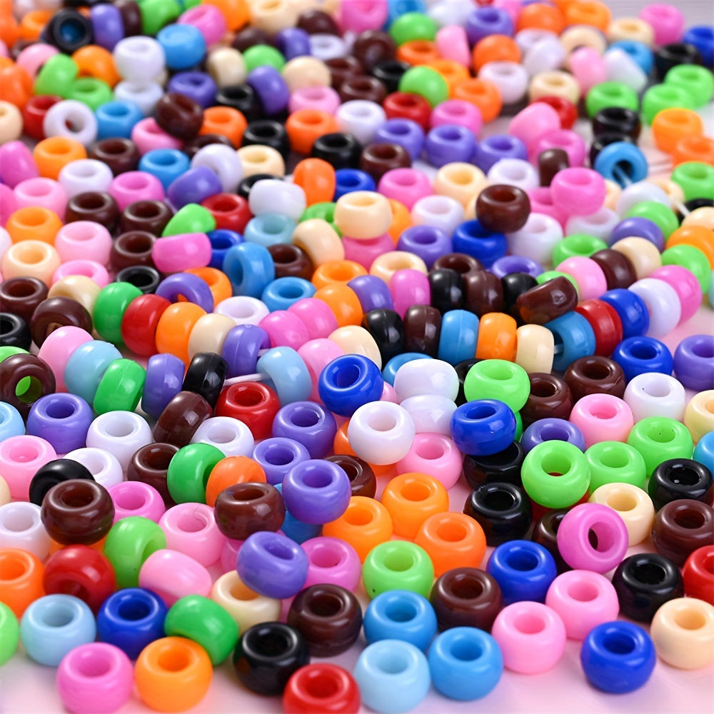 100pcs 4x7mm Colorful Acrylic Barrel Beads