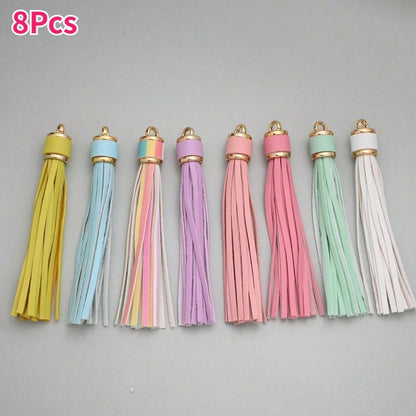 Leather Tassel Metal Keychains
