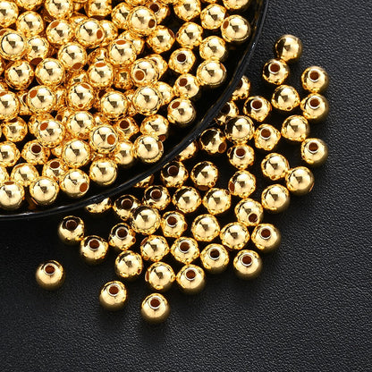 1BOX 1200PCS Multi-Size CCB Gold Round Bead Set