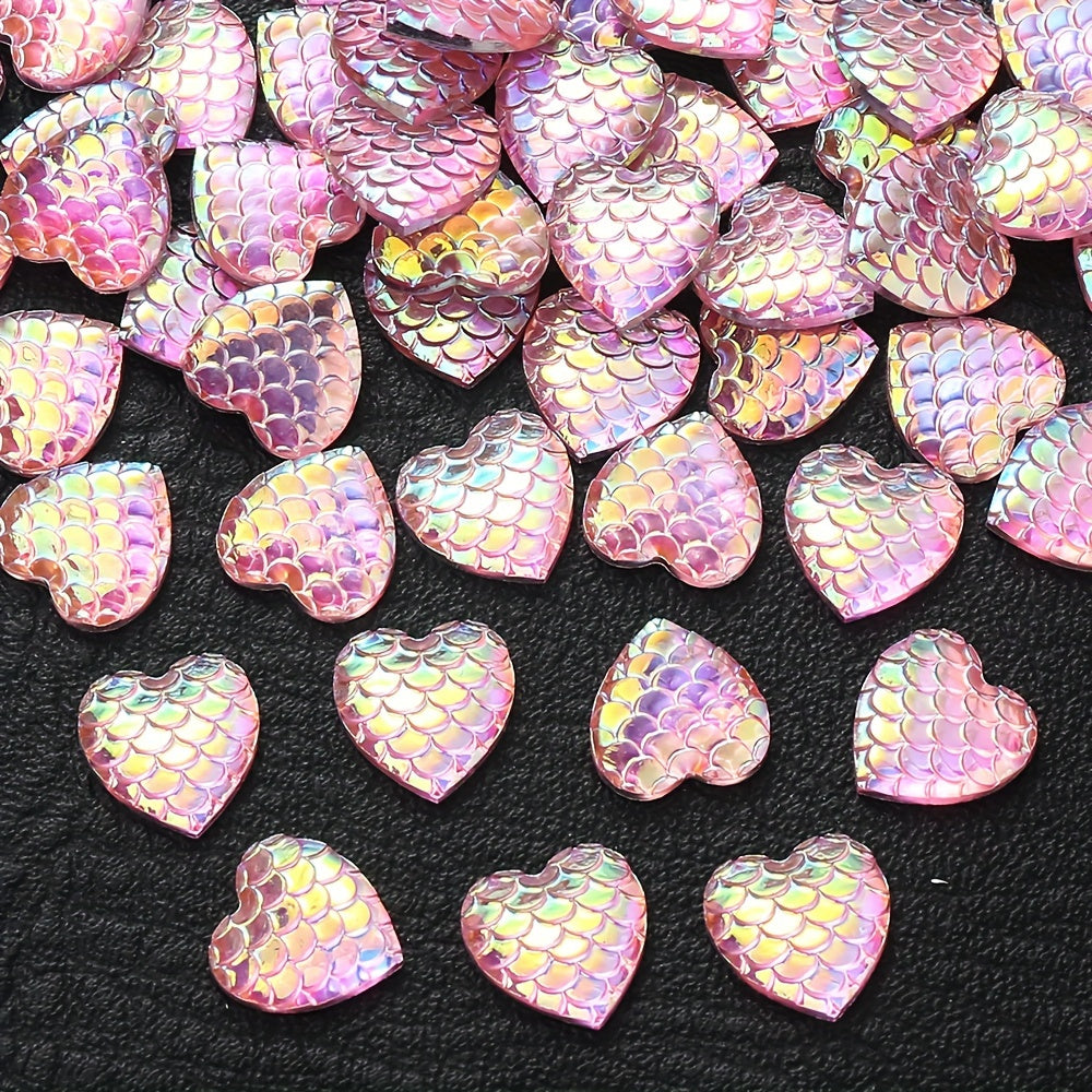 30PCS 12mm Heart-Shaped Serpentine Resin Bead Set