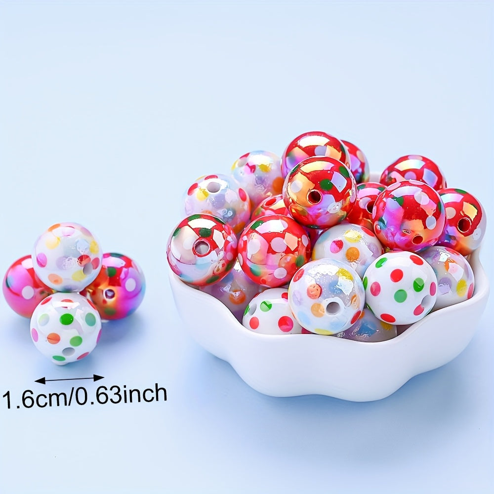 Spotted Round Acrylic Beads